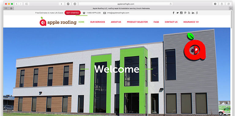Web Design Apple Roofing